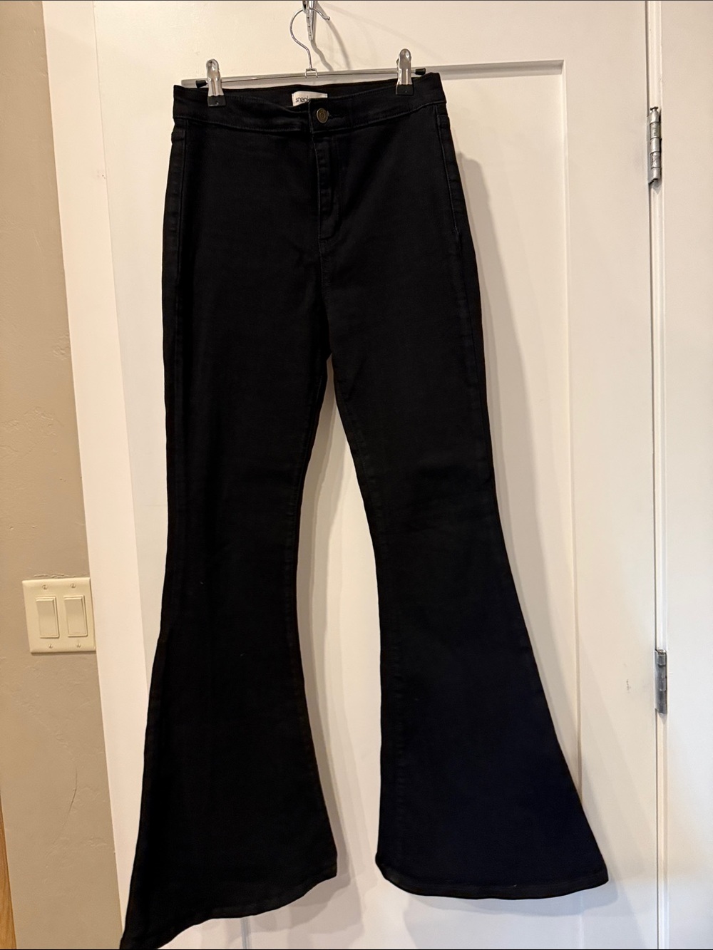 Sneak Peek Black High-Rise Bell-Bottom Jeans